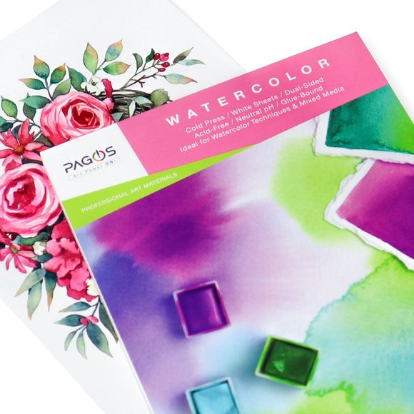 Pagos Watercolor Paper Pad 140 lb. 9x12" 60 Sheets - Picture 7 of 8